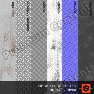 PBR Substance Material of Metal Floor Rusted #7